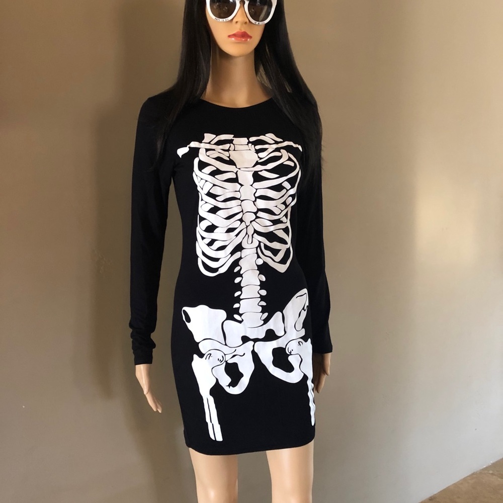 NASTY GAL Skeleton Bodycon Mini Dress